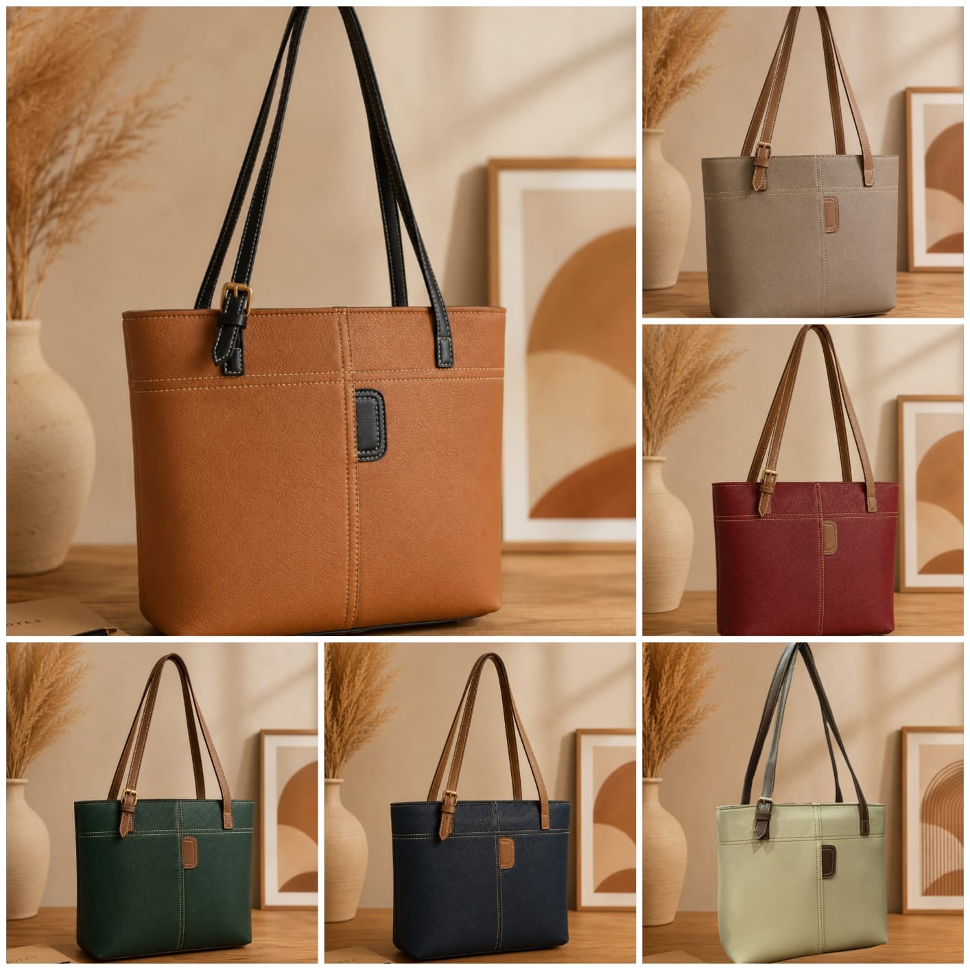Tote straps with tan straps