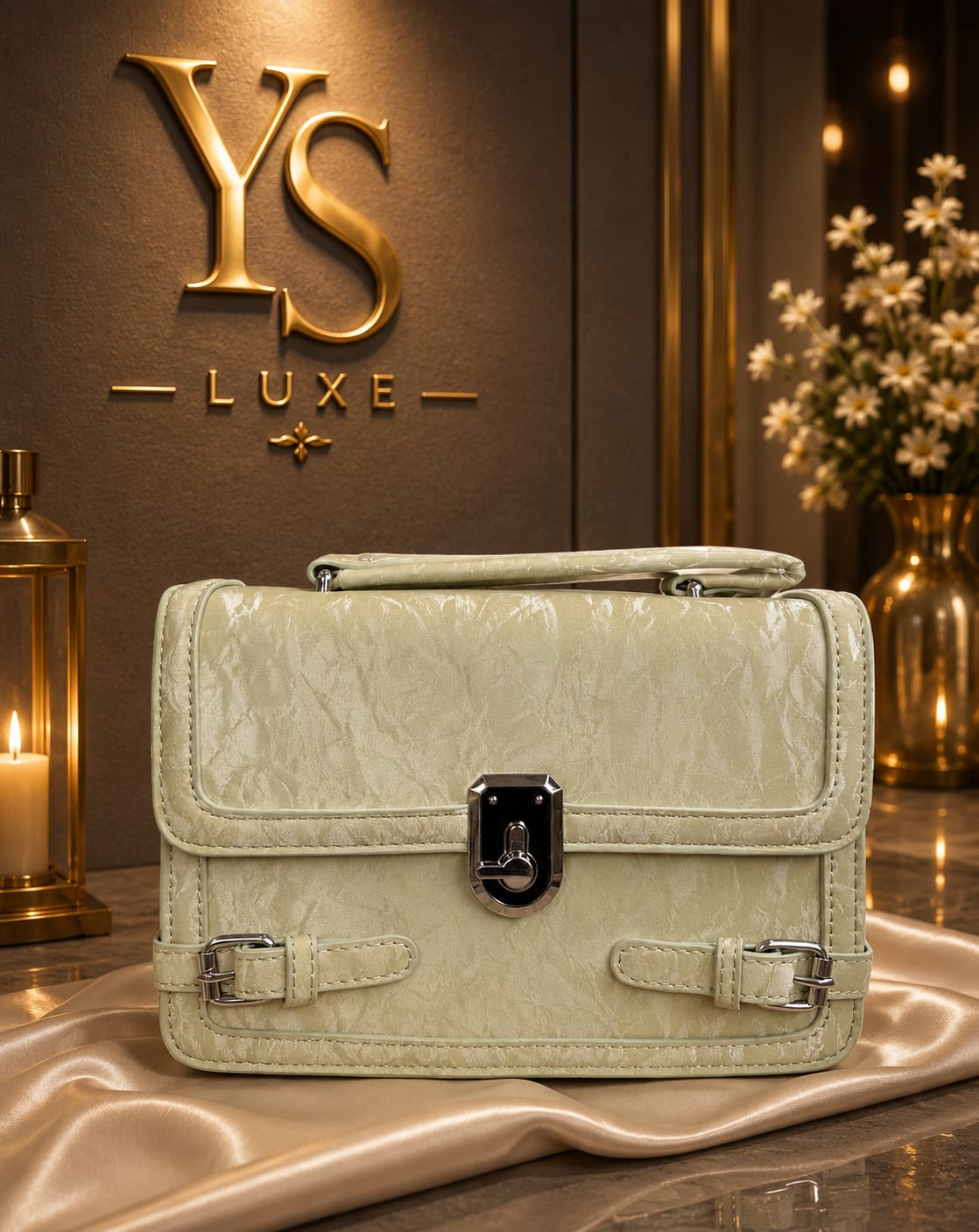 Vintage Lock Crossbody Bag