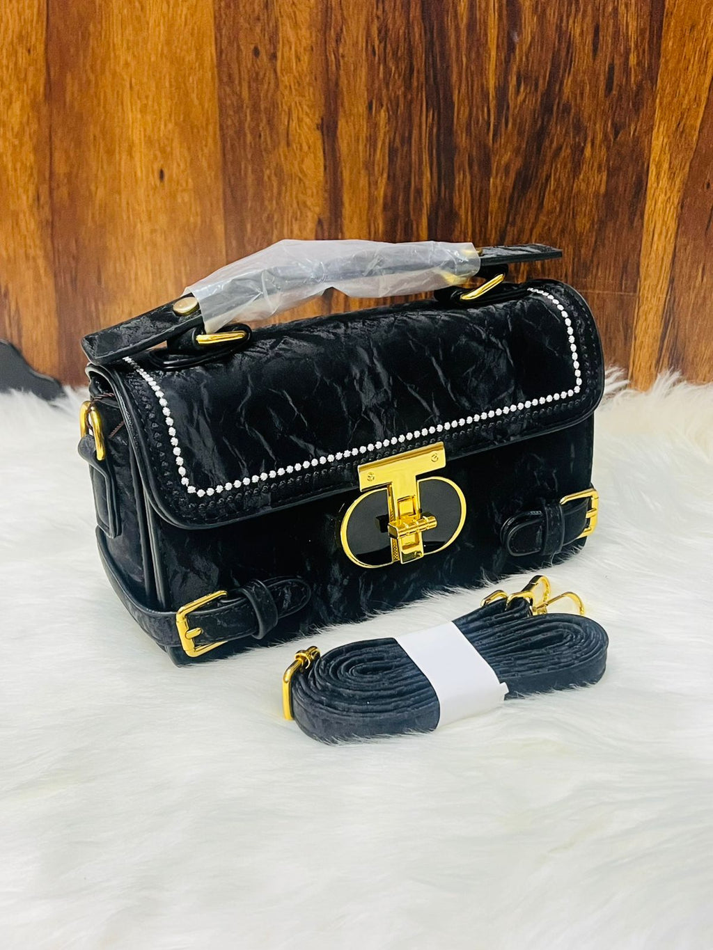 Elegant Beige Patent Leather Top Handle Bag for Women