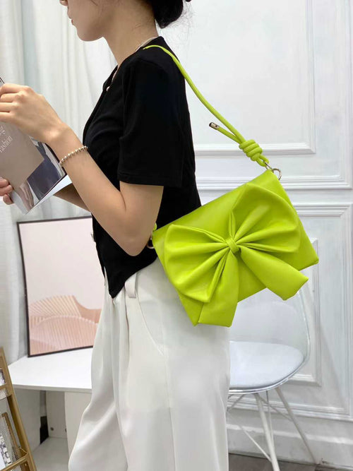 Elegant Bow Shoulder Bag for Women – Luxury Soft Leather Handbag