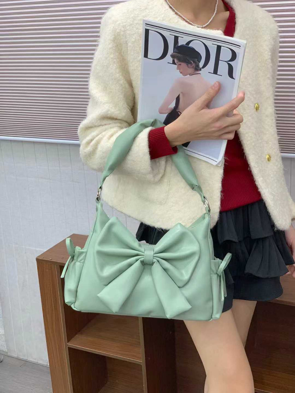 Cute Bow Shoulder Bag for Women – Elegant Fashion Handbag