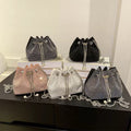 Rhinestone Drawstring Bucket Bag