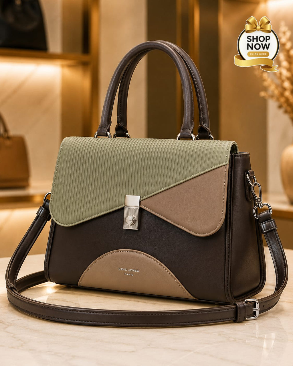 Tone structured top handle & sling bag