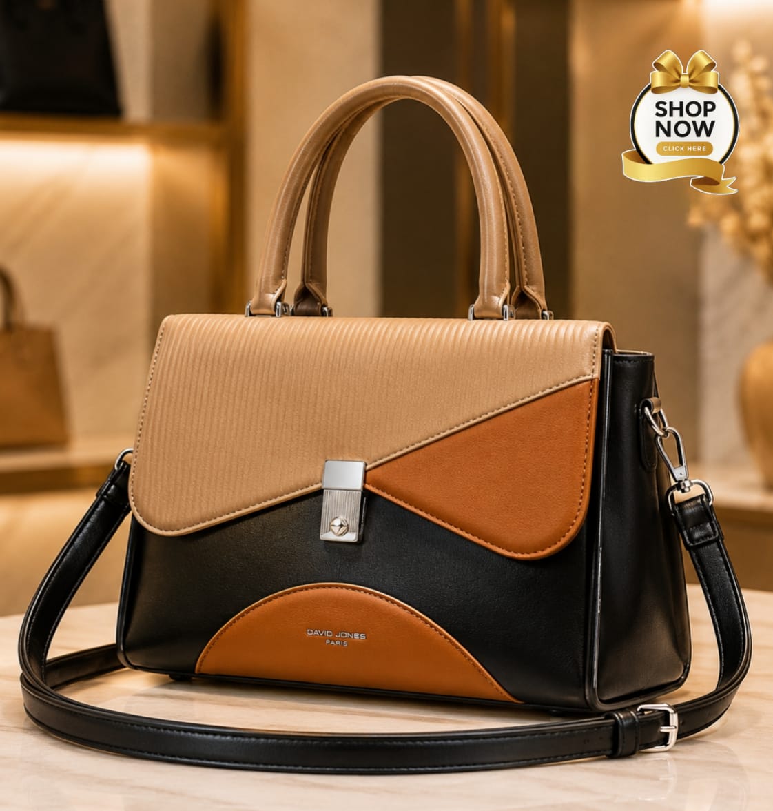 Tone structured top handle & sling bag